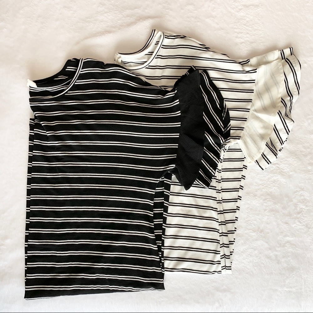 Bundle 2 Pink Blush Striped Maternity Dresses, M
